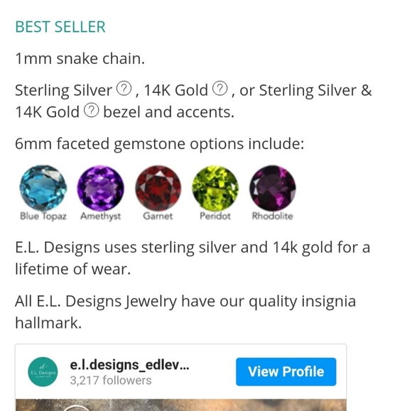 E.L. Designs - Faceted Garnet "Swing" necklace - Picture 5 of 5